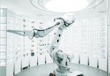 Robot industriel en action dans une usine moderne